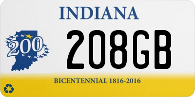 IN license plate 208GB
