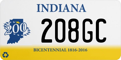 IN license plate 208GC