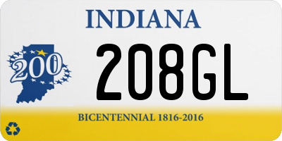 IN license plate 208GL