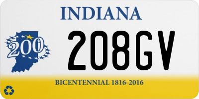 IN license plate 208GV