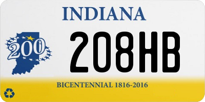 IN license plate 208HB