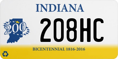 IN license plate 208HC