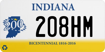 IN license plate 208HM