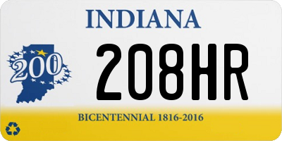 IN license plate 208HR