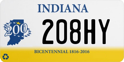 IN license plate 208HY