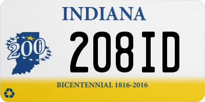 IN license plate 208ID