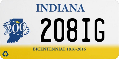 IN license plate 208IG