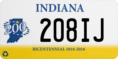 IN license plate 208IJ