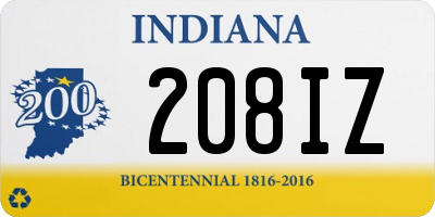 IN license plate 208IZ