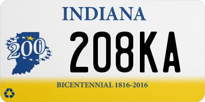 IN license plate 208KA