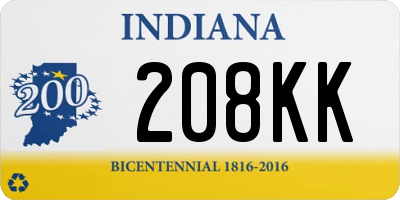 IN license plate 208KK