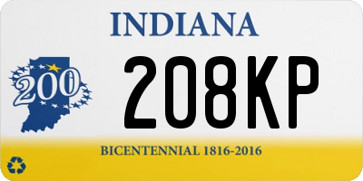 IN license plate 208KP