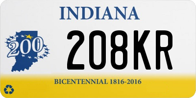 IN license plate 208KR