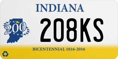 IN license plate 208KS