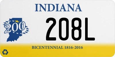 IN license plate 208L