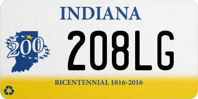 IN license plate 208LG