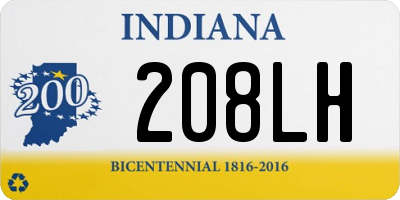 IN license plate 208LH