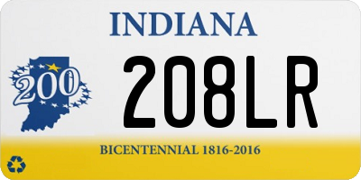 IN license plate 208LR