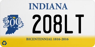 IN license plate 208LT