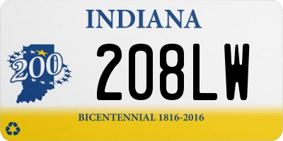 IN license plate 208LW