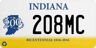 IN license plate 208MC