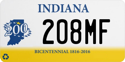 IN license plate 208MF