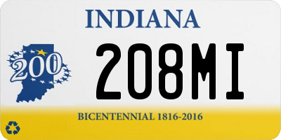 IN license plate 208MI