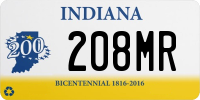 IN license plate 208MR