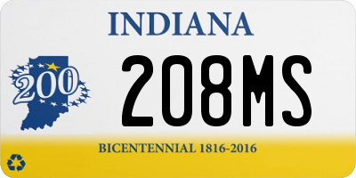 IN license plate 208MS