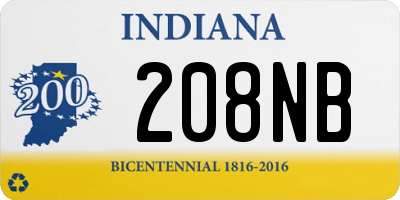 IN license plate 208NB