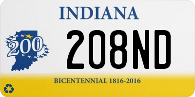 IN license plate 208ND