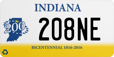 IN license plate 208NE