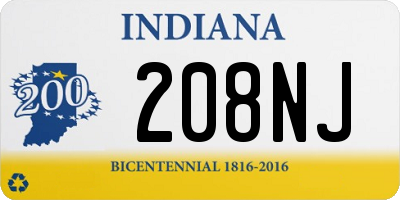 IN license plate 208NJ