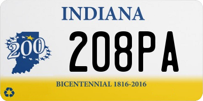 IN license plate 208PA