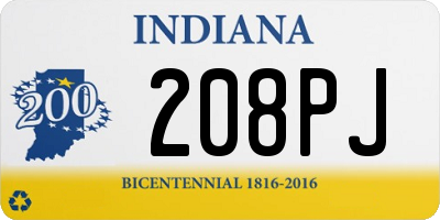 IN license plate 208PJ