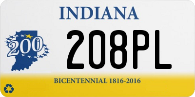 IN license plate 208PL