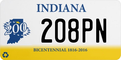 IN license plate 208PN