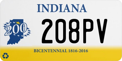 IN license plate 208PV