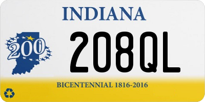 IN license plate 208QL