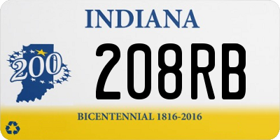 IN license plate 208RB