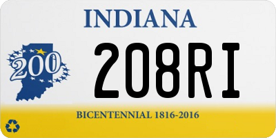 IN license plate 208RI