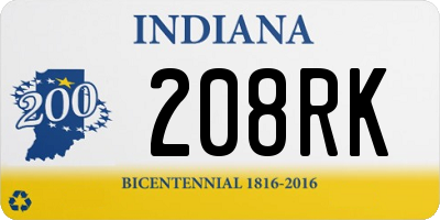 IN license plate 208RK