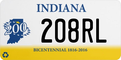 IN license plate 208RL