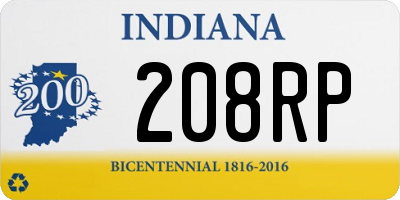 IN license plate 208RP