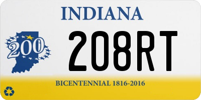 IN license plate 208RT