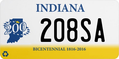 IN license plate 208SA