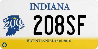 IN license plate 208SF