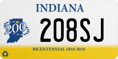 IN license plate 208SJ