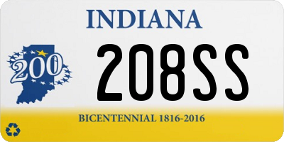 IN license plate 208SS