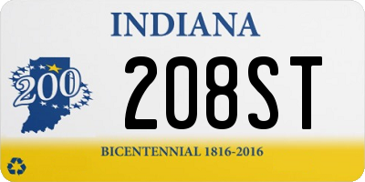 IN license plate 208ST